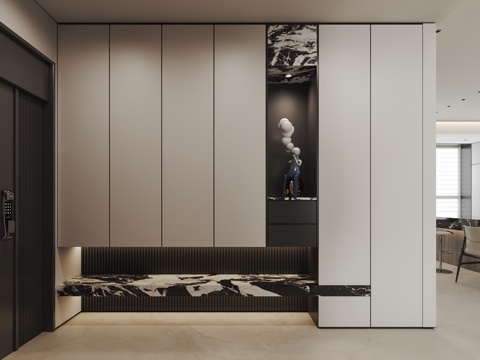  现代意式玄关柜3d模型 