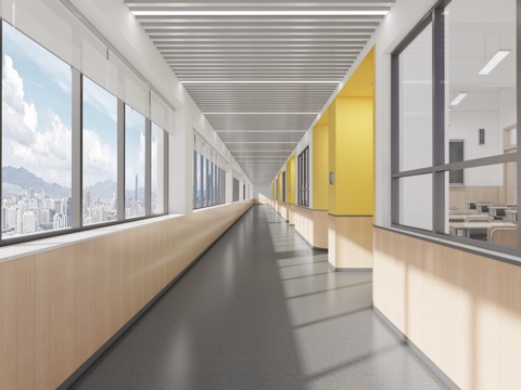 幼儿园楼道  过道su模型