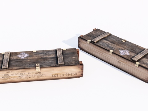 现代旧木箱su模型