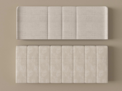 现代床靠背 床品 床头su模型