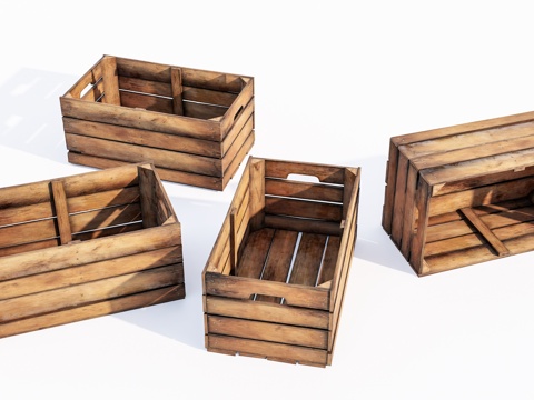 现代旧木箱su模型