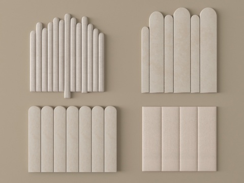  现代床靠背 床品 床头3d模型 