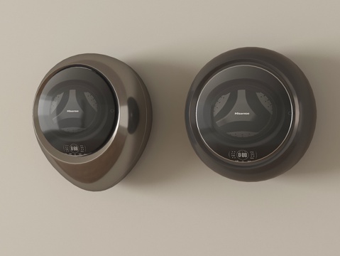 现代洗衣机 壁挂洗衣机su模型