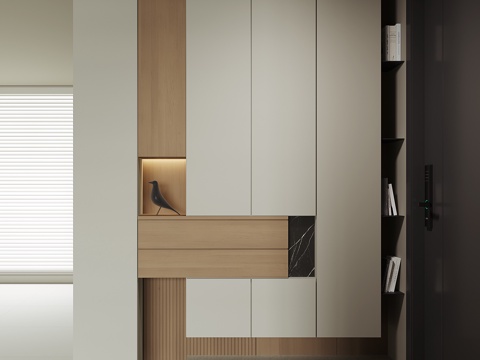 现代入户鞋柜su模型