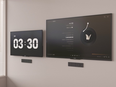 现代智能电视 液晶电视 壁挂电视su模型