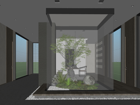 微景观 造景 小品 绿化 花镜 组团su模型