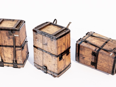 现代旧木箱su模型