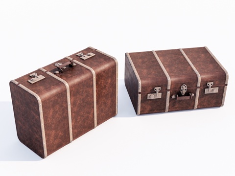 现代旧皮箱su模型