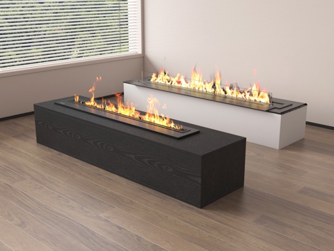 现代壁炉 电子壁炉 火炉 嵌入式壁炉su模型