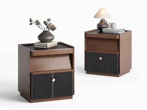 中古风床头柜su模型