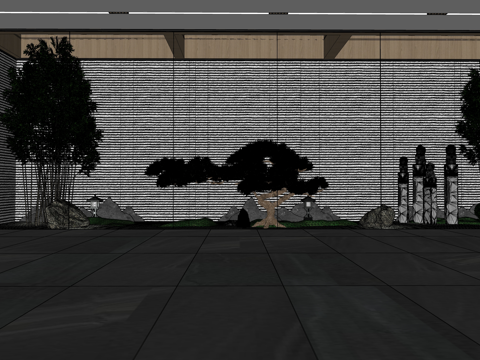 微景观 造景 小品 绿化 花镜 组团su模型