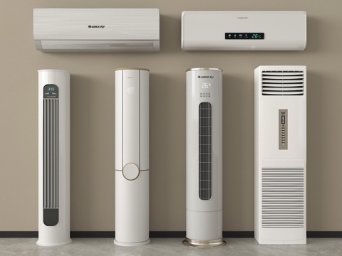 现代空调 壁挂式空调 立式空调su模型