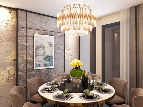  酒店包间 饭店包间 新中式 后现代 包房 酒店堂吃 熟食店设3d模型 