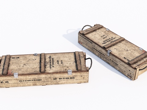 现代旧木箱su模型