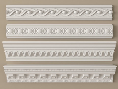 法式石膏线 石膏线条su模型