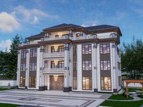 双拼/新中式风格/中式风格/su模型