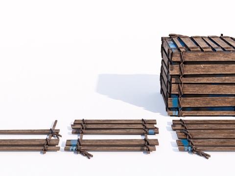 木板 木箱su模型