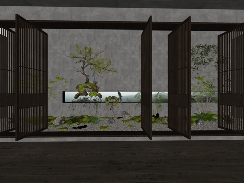 微景观 造景 小品 绿化 花镜 组团su模型