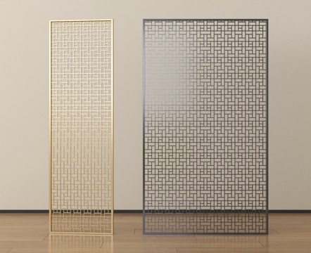  现代屏风隔断 金属屏风隔断 镂空屏风隔断3d模型 