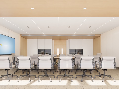 现代会议室  会议室  会议室桌椅su模型