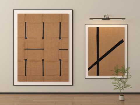 现代装饰画 挂画su模型