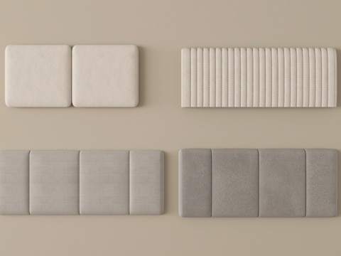 现代床靠背 床品 床头su模型