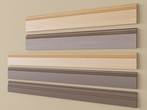 现代踢脚线 实木地脚线su模型
