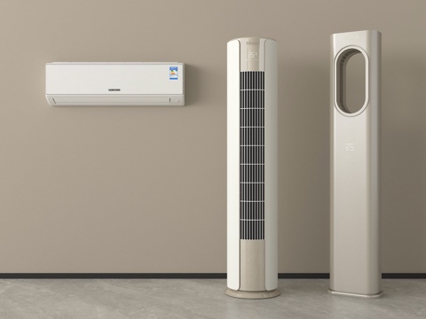 现代空调 壁挂式空调 立式空调su模型