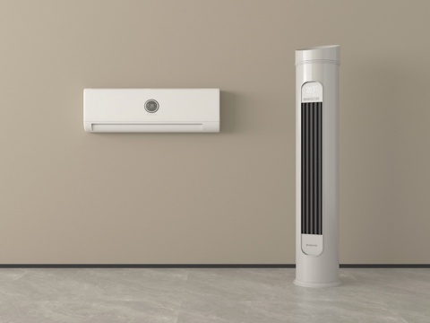 现代空调 壁挂式空调 立式空调su模型