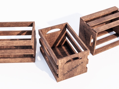 现代旧木箱su模型