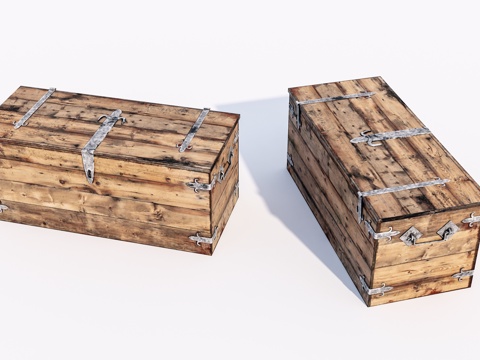 现代旧木箱su模型