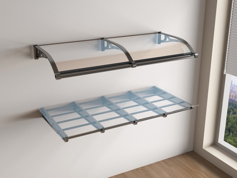 现代雨棚 玻璃雨棚 户外雨棚 钢结构雨棚su模型