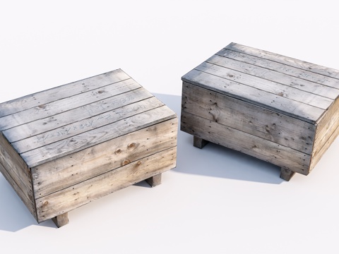 现代旧木格箱su模型