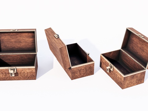 现代旧木箱su模型