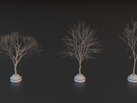 赛博朋克树木 科幻树木 广场树 枯树 行道树su模型