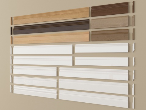 现代踢脚线 实木地脚线 角线 腰线su模型