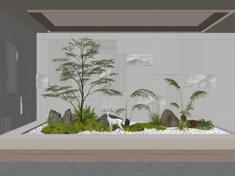 微景观 造景 小品 绿化 花镜 组团su模型