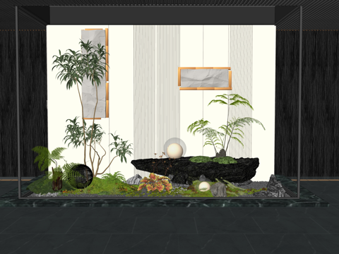 微景观 造景 小品 绿化 花镜 组团su模型