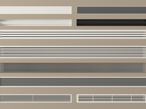 现代空调出风口 中央空调出风口 极窄出风口su模型