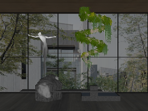 微景观 造景 小品 绿化 花镜 组团su模型