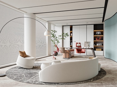 现代总经理办公室su模型