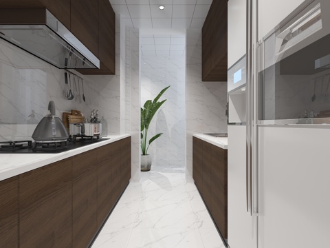  现代厨房3d模型 