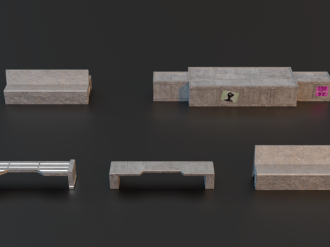 未来城市公共座椅 长椅 科幻长椅 赛博朋克长椅 广场长椅 公su模型