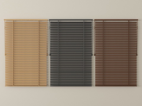 现代百叶帘 窗帘 卷帘su模型