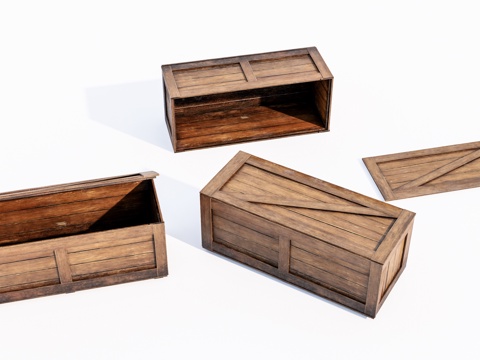现代旧木箱su模型