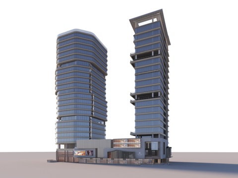 现代办公楼 公建 高层办公楼 cbd综合体su模型