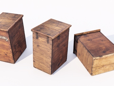 现代旧木箱 老物件su模型