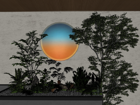 微景观 造景 小品 绿化 花镜 组团su模型