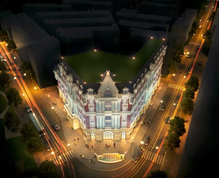  欧式鸟瞰建筑3d模型 