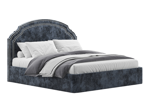  现代简约双人床 双人床 简约床 卧室床 抱枕3d模型 